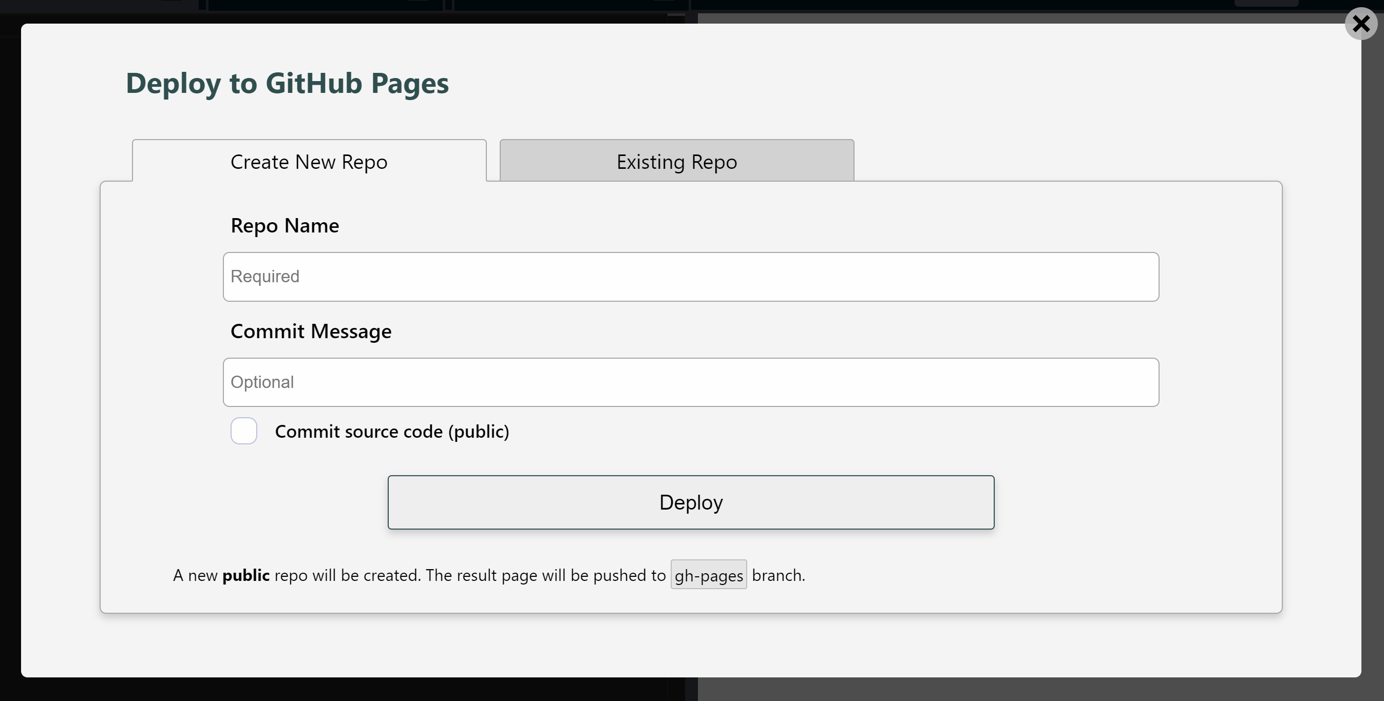 LiveCodes Deploy